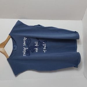 Avalon Apparel Men's Blue "Feeling Horny and Full Of Bull" Shirt, S NWOT